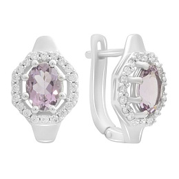 Срібні сережки з аметистом 2.998ct