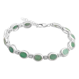 Серебряный браслет с изумрудом 10.06ct