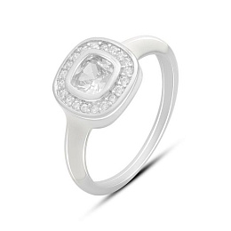 Silver ring with yemallu, fianites