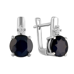 Silver earrings with sapphire 5.008ct