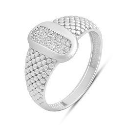 Срібна каблучка з фіанітами 0.22ct