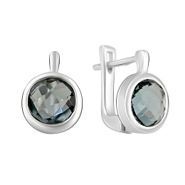 Серебряные серьги с топазом Лондон Блю 1.267ct