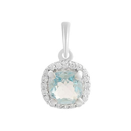Серебряная подвеска с топазом 1.449ct, фианитами