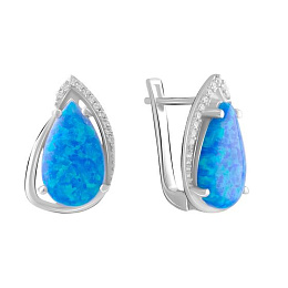 Серебряные серьги с опалом 4.16ct