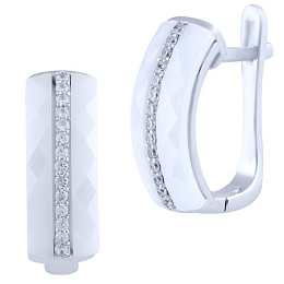 Silver earrings with ceramics
