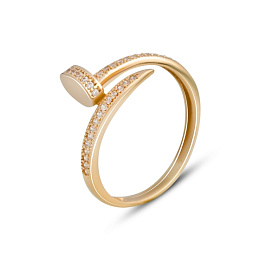 Gold ring with 0.41ct phianites
