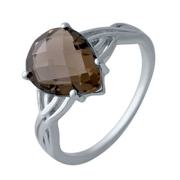 Серебряное кольцо с раухтопазом (дымчатым кварцем) 2.938ct