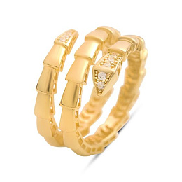 Gold ring with 0.08 ct cubic zirconia