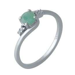 Серебряное кольцо с изумрудом 0.547ct