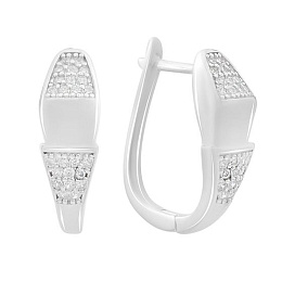 Серебряные серьги с фианитами