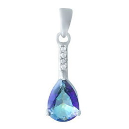 Silver pendant with a 1.327-carat mystic topaz