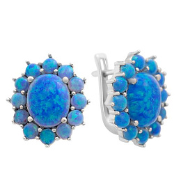 Silver earrings with opal 3.848ct