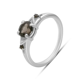 Серебряное кольцо с раухтопазом (дымчатым кварцем) 0.842ct