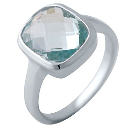 Silver ring with a 6.075-carat topaz