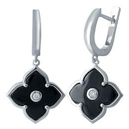 Серебряные серьги с керамикой