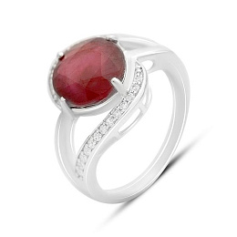 Silver ring with ruby 5.815ct