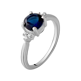 Silver ring with a 1.269-carat nano sapphire