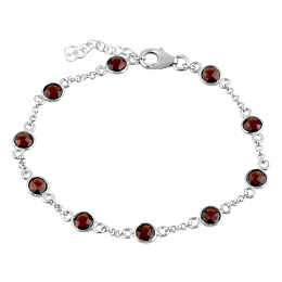 Срібний браслет із гранатом