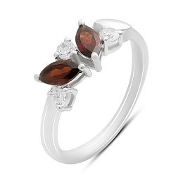 Серебряное кольцо с гранатом