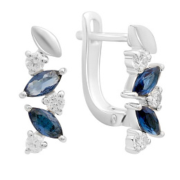 Серебряные серьги с сапфиром nano 1.45ct