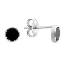 Silver earrings with onyx