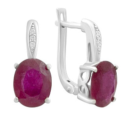 Серебряные серьги с рубином
