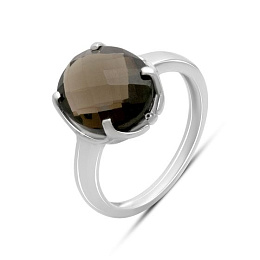 Silver ring with smoky quartz (4.788 carats)