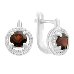 Срібні сережки з гранатом 2.409ct