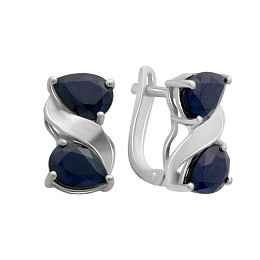 Silver earrings with sapphire 5.918ct