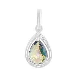 Silver pendant with a 0.736-carat mystic topaz