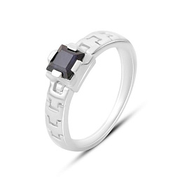 Silver ring with sapphire 0.75ct