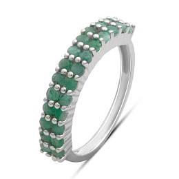 Silver ring with a 1.175-carat emerald