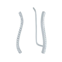Silver Earrings with Fianites