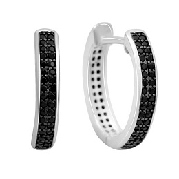 Серебряные серьги с фианитами