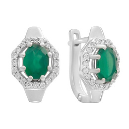 Срібні сережки з агатом 3.252ct