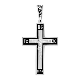 Срібний хрестик з емаллю