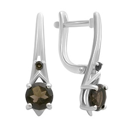Silver earrings with rauchtopaz (smoky quartz) 1.617ct