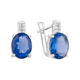 Серебряные серьги с танзанитом nano