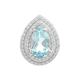Серебряная подвеска с топазом 2.78ct, фианитами