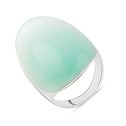 Silver cat's eye ring