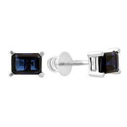 Silver earrings with nano sapphire 1.675ct
