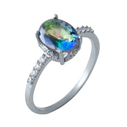 Серебряное кольцо с мистик топазом 1.62ct
