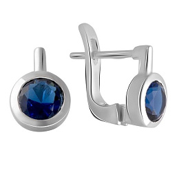 Silver earrings with sapphire (nano)