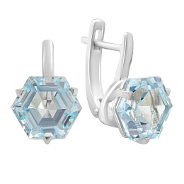 Silver earrings with a 10.327ct topaz