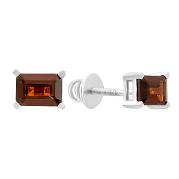 Серебряные серьги с гранатом 2.444ct