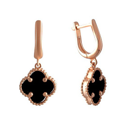 Золоті сережки з оніксом