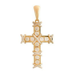 Золотая подвеска с фианитами 0.4ct