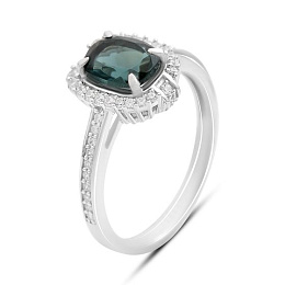 Silver ring with London Blue topaz 1.821ct