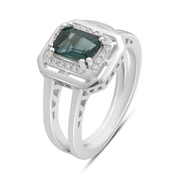 Серебряное кольцо с топазом Лондон Блю 1.084ct