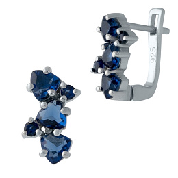 Silver earrings with a 1.25-carat nano sapphire